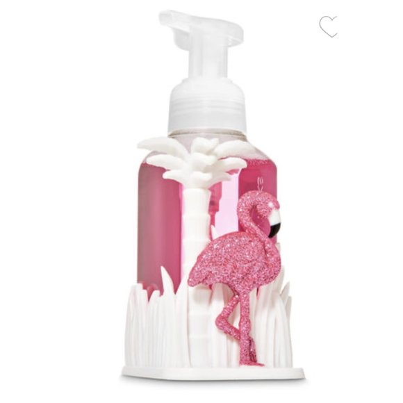 Bath & Body Works Other - NEW {1} Bath & Body Works White Resin Pink Glitter Flamingo Soap Holder